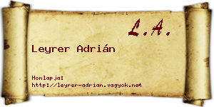 Leyrer Adrián névjegykártya